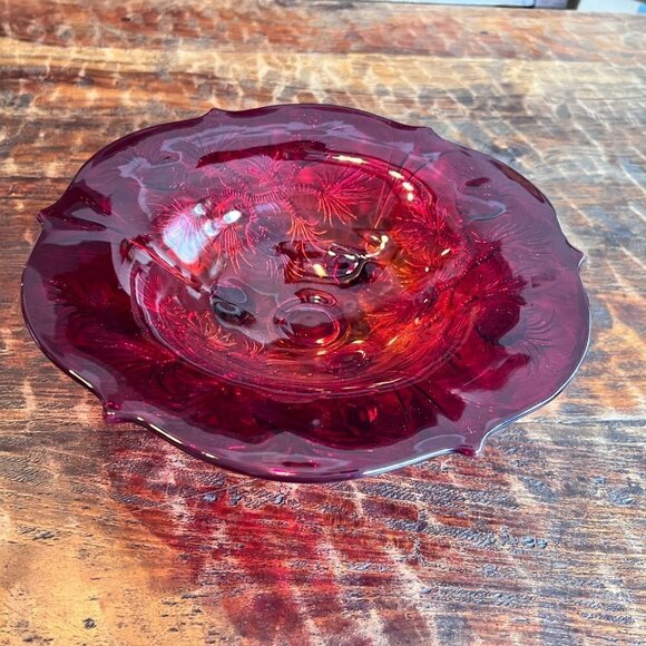 Vintage Three Toed  Red Thistle Bowl - Picture 10 of 12